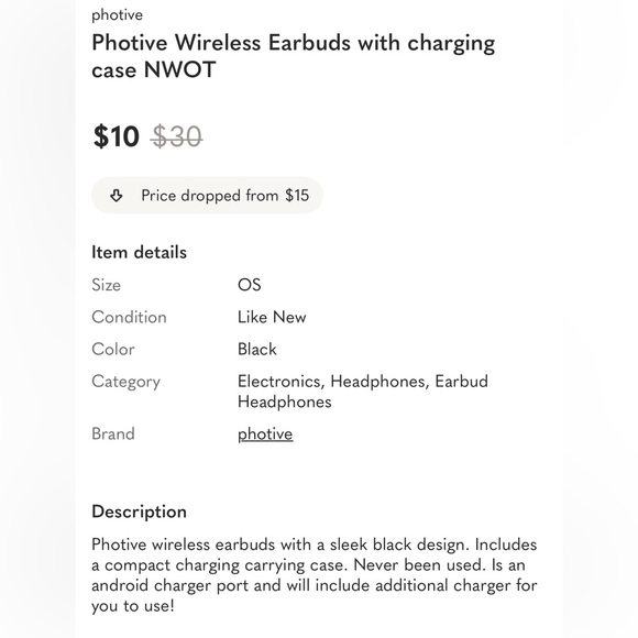 Photive Wireless Earbuds with charging case NWOT - Picture 15 of 15